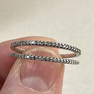 SS 1/5 CTTW diamond ring set-size 9